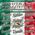 Custom Mexico 3D Bomber Varsity Letterman Jacket in White Kelly Green-Red with Personalized Name and Number Personalized