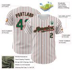 Custom Baseball Jersey - Kelly Green Red Pinstripe Personalized with Name and Number - Authentic Team Gear Personalized White