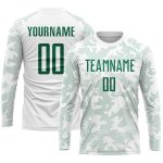 Custom Name Number Personalized Soccer Jersey Sublimation Uniform White Kelly Green Personalized White Kelly Green Sublimation