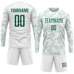 Custom Name Number Personalized Soccer Jersey Sublimation Uniform White Kelly Green Personalized White Kelly Green Sublimation