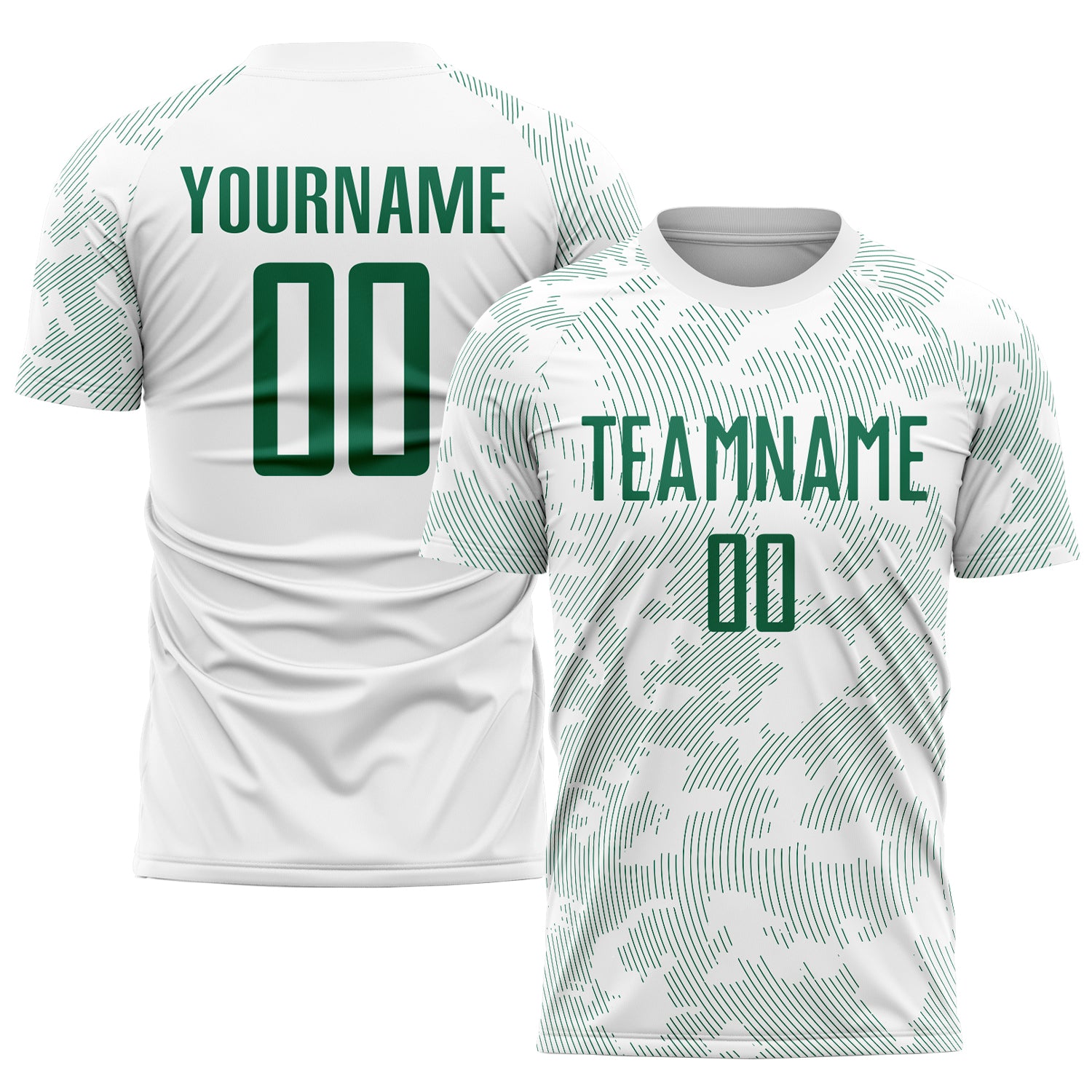 Custom Name Number Personalized Soccer Jersey Sublimation Uniform White Kelly Green Personalized White Kelly Green Sublimation