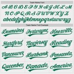 Personalized Unisex Softball Jersey in White and Kelly Green, Two-Button Style Personalized White Kelly Green Two-Button