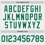 Personalized Unisex Softball Jersey in White and Kelly Green, Two-Button Style Personalized White Kelly Green Two-Button