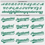 Custom Name and Number Unisex Softball Jersey in White and Kelly Green - Two-Button Design Personalized White Kelly Green