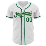 Custom Personalized Baseball Jersey - Authentic White Kelly Green-Vegas Gold with Name & Number Personalized White Kelly