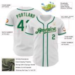 Custom Personalized Baseball Jersey - Authentic White Kelly Green-Vegas Gold with Name & Number Personalized White Kelly