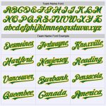 Custom Name and Number Personalized White Green Yellow Mesh Baseball Jersey - Authentic Throwback Team Jersey Personalized