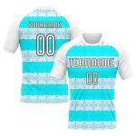 Custom Sublimation Volleyball Jersey with Name and Number - Personalized Blue-Black Abstract Design for Team Uniform Personalized