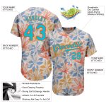 Customizable Blue-Orange 3D Leaf Baseball Jersey with Personalized Name and Number - White Lakes Design Personalized White