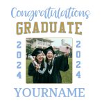 Custom Team Name Number T-Shirt 3D Graduation Performance Light Blue White Personalized White Light Blue 3D Graduation Performance