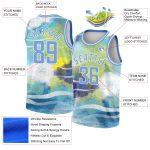 Custom Abstract Landscape Watercolor Basketball Jersey - Personalized Light Blue 3D Pattern with Your Name and Number Personalized
