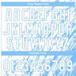Custom 3D Pattern Baseball Jersey with Personalized Name & Number - Authentic Team Apparel in White and Light Blue Personalized