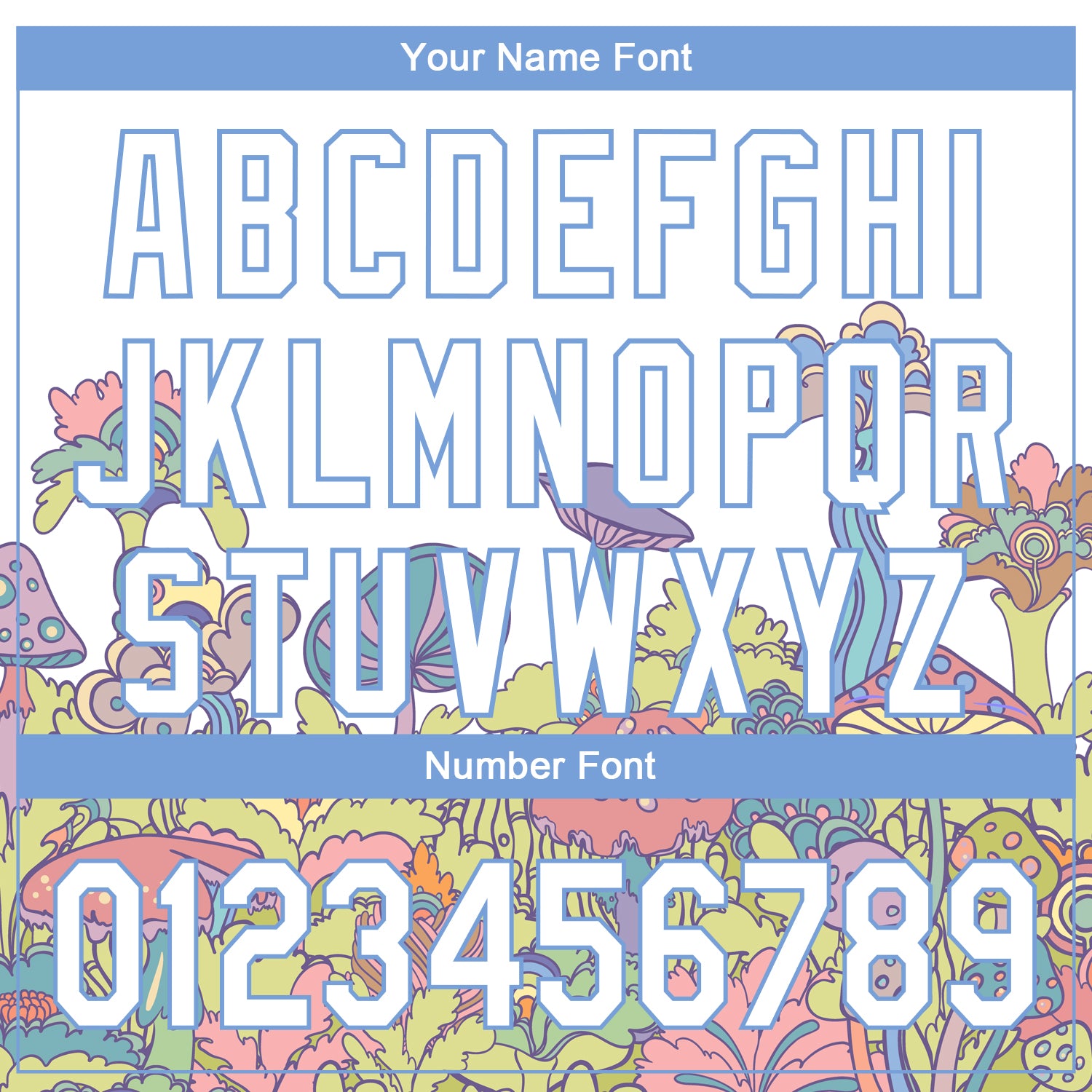 Personalized White Light Blue 3D Pattern Design Colorful Flowers And Mushrooms Psychedelic Hallucination Performance Golf Polo Shirt Team Custom Name and Number Custom Name Number Golf Polo Shirt - Psychedelic 3D Colorful Flowers Mushrooms Design - Personalized White Light Blue Performance Apparel - Image 5