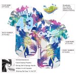 Custom Hawaii Palm Trees Baseball Jersey with Personalized Name and Number, Light Blue 3D Pattern Design, Authentic Style