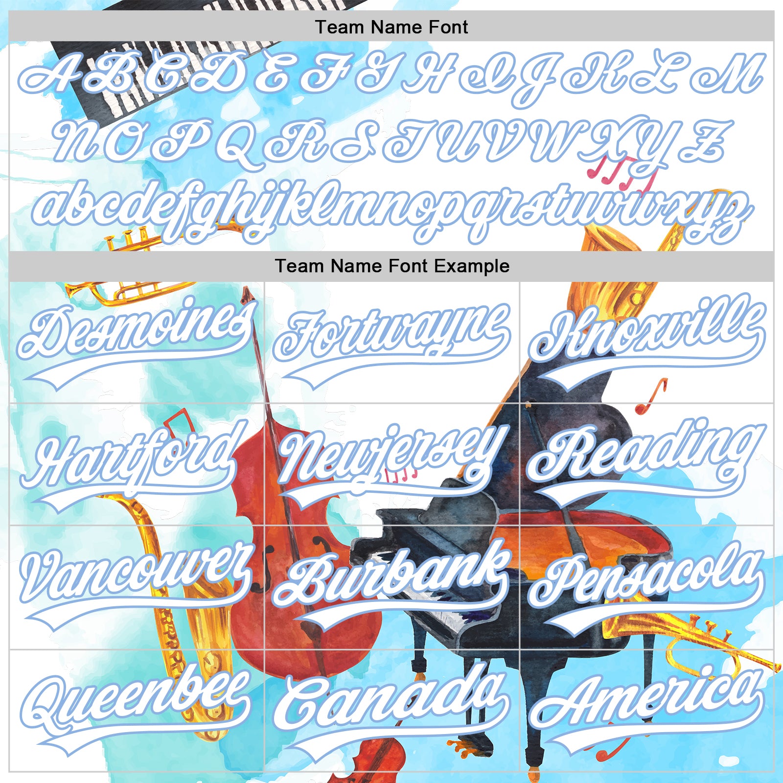 Personalized White Light Blue 3D Pattern Design Music Festival Authentic Baseball Jersey Team Custom Name and Number Personalized Music Festival Baseball Jersey with Custom Name and Number, White Light Blue 3D Pattern Design Personalized - Image 4