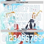 Personalized Music Festival Baseball Jersey with Custom Name and Number, White Light Blue 3D Pattern Design Personalized