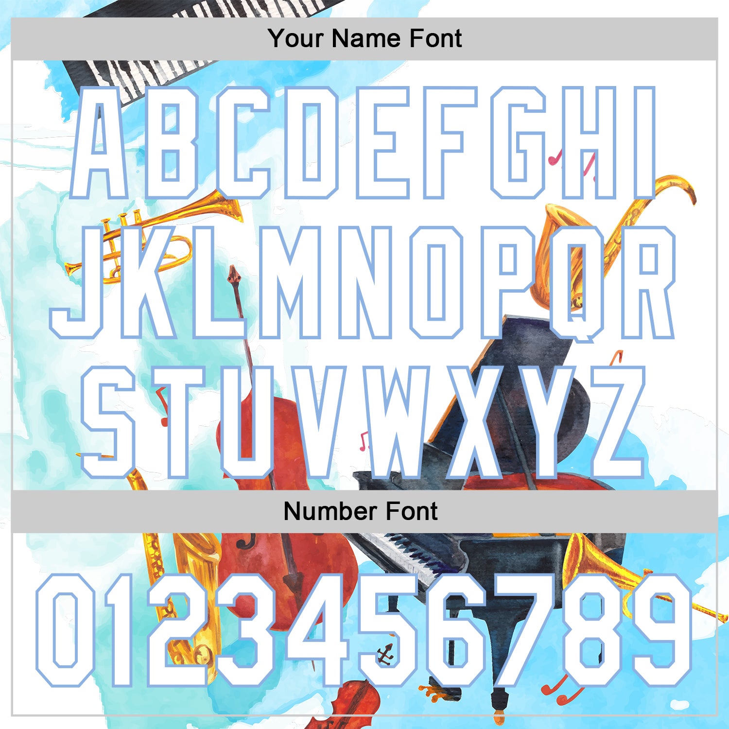 Personalized White Light Blue 3D Pattern Design Music Festival Authentic Baseball Jersey Team Custom Name and Number Personalized Music Festival Baseball Jersey with Custom Name and Number, White Light Blue 3D Pattern Design Personalized - Image 5