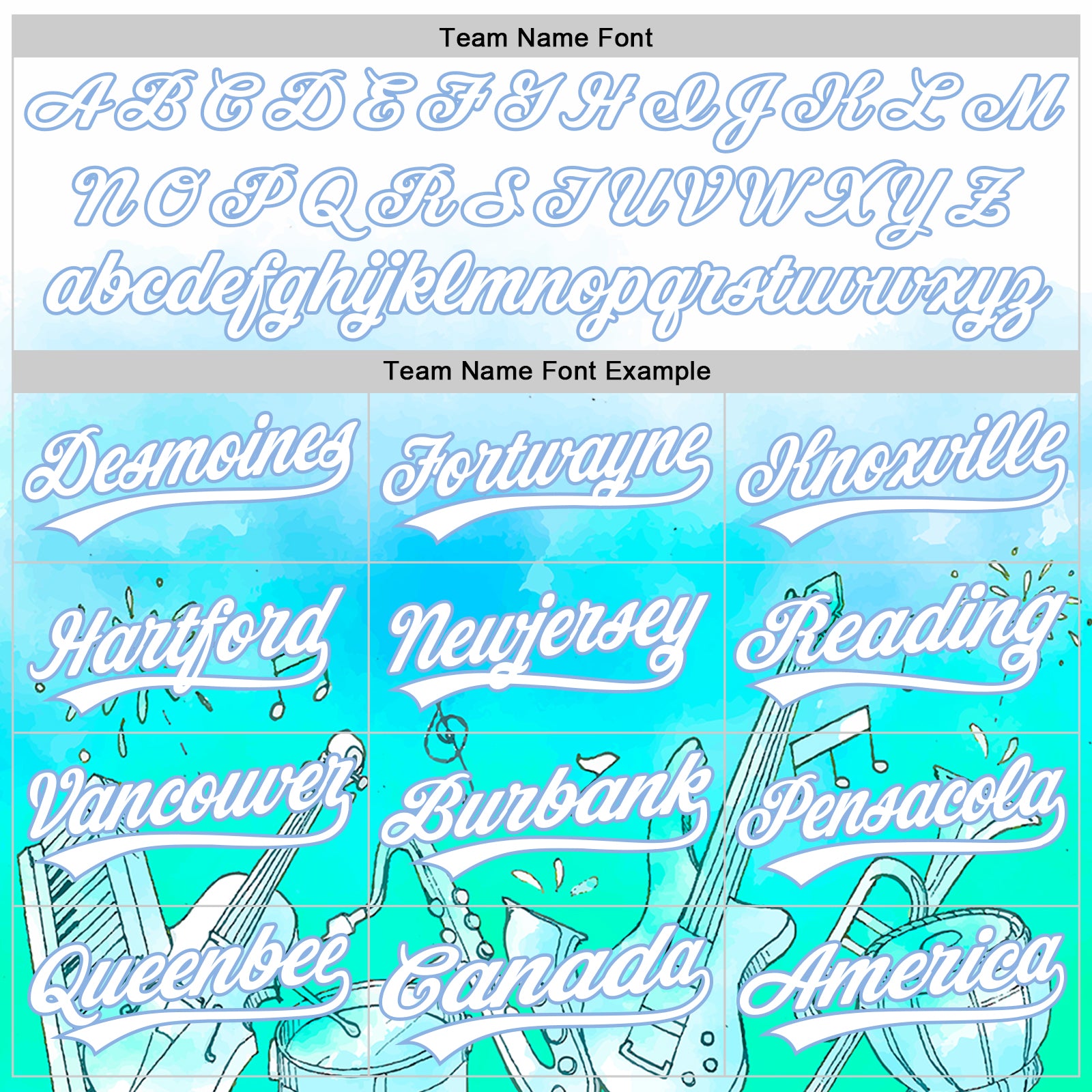 Personalized White Light Blue 3D Pattern Design Music Festival Musical Instruments Authentic Baseball Jersey Team Custom Name and Number Custom Name and Number Baseball Jersey for Music Festivals - Personalized White Light Blue 3D Pattern Design Personalized - Image 4