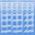 Custom Name and Number Authentic Baseball Jersey - Personalized White and Light Blue 3D Striped Design Personalized White
