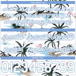 Personalized 3D Pattern Hawaii Palm Trees Basketball Shorts in White Light Blue Personalized White Light Blue 3D Pattern