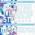 Custom Name and Number Personalized Hawaii Palm Trees Softball Jersey Unisex Two-Button 3D Pattern Light Blue Personalized
