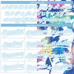 Custom Name and Number Personalized Hawaii Palm Trees Softball Jersey Unisex Two-Button 3D Pattern Light Blue Personalized