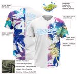 Custom Name and Number Personalized Hawaii Palm Trees Softball Jersey Unisex Two-Button 3D Pattern Light Blue Personalized
