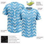 Custom Name and Number Softball Jersey, Personalized White Light Blue 3D Pattern Unisex Two-Button Design Personalized White