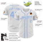 Custom Name and Number Personalized Authentic Baseball Jersey Light Blue White Personalized White Light Blue Authentic Baseball