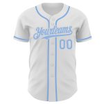 Custom Name and Number Personalized Authentic Baseball Jersey Light Blue White Personalized White Light Blue Authentic Baseball