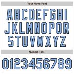 Custom Name and Number Baseball Jersey in White Light Blue and Black - Personalized Authentic Team Jersey with Arm Shapes