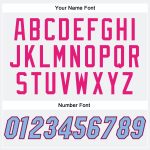 Customizable Baseball Jersey - Personalized with Name and Number in White, Light Blue, Black, Hot Pink Personalized White