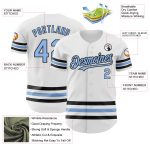 Customizable Authentic Baseball Jersey - Personalized White Light Blue-Black Line with Name and Number Personalized White