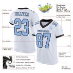 Customizable Blue Black Mesh Football Jersey with Personalized Name & Number - Authentic Team Gear Personalized White Light