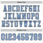 Customizable Blue Black Mesh Football Jersey with Personalized Name & Number - Authentic Team Gear Personalized White Light