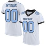 Customizable Blue Black Mesh Football Jersey with Personalized Name & Number - Authentic Team Gear Personalized White Light