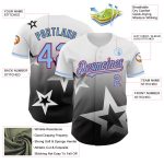 Custom Gradient Twinkle Star Baseball Jersey - Personalized Name & Number - White, Light Blue, Black, Pink 3D Design Personalized