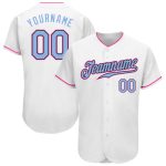Custom Authentic Baseball Jersey - Personalized Team Jersey with Name and Number in White Light Blue Black Pink Personalized