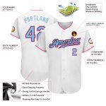 Custom Authentic Baseball Jersey - Personalized Team Jersey with Name and Number in White Light Blue Black Pink Personalized