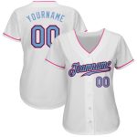 Custom Authentic Baseball Jersey - Personalized Team Jersey with Name and Number in White Light Blue Black Pink Personalized