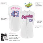 Custom Name and Number Baseball Jersey - Personalized Authentic Sleeveless in White, Light Blue, Black, and Pink Personalized