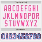 Custom Two Tone Bomber Varsity Jacket with Personalized Name and Number in White Light Blue Black Pink Personalized White