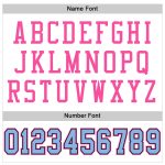 Custom Personalized Football Jersey with Name and Number - Authentic Mesh in White, Light Blue, Black, and Pink Personalized