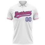Custom Performance Golf Polo Shirt - Personalized White Light Blue Black Pink with Name & Number Personalized White Light