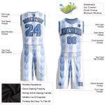 Custom Basketball Jersey with Personalized Name and Number, White Blue Black Round Neck Sublimation Suit Personalized White