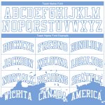 Custom Name and Number Basketball Jersey for Team, Personalized Round Neck Sublimation Suit in White and Light Blue Color Splash