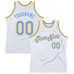Custom Basketball Jersey - Personalized Light Blue Gold Throwback with Name and Number Personalized White Light Blue-Gold