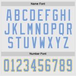 Custom Personalized Hockey Jersey - White Light Blue with Gold Team Name & Number Personalized White Light Blue-Gold Hockey