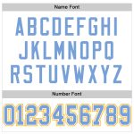 Customizable White Light Blue and Gold Football Jersey with Personalized Name and Number - Authentic Team Apparel Personalized