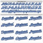 Custom Name and Number Authentic Baseball Jersey in White Light Blue-Navy Colors - Personalized Team Gear Personalized White
